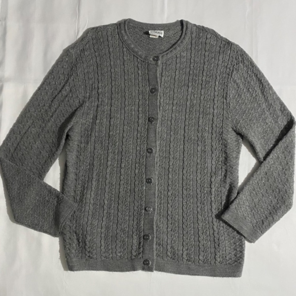 Vintage Cuddle Knit Cable Knit Sweater Cardigan View 2